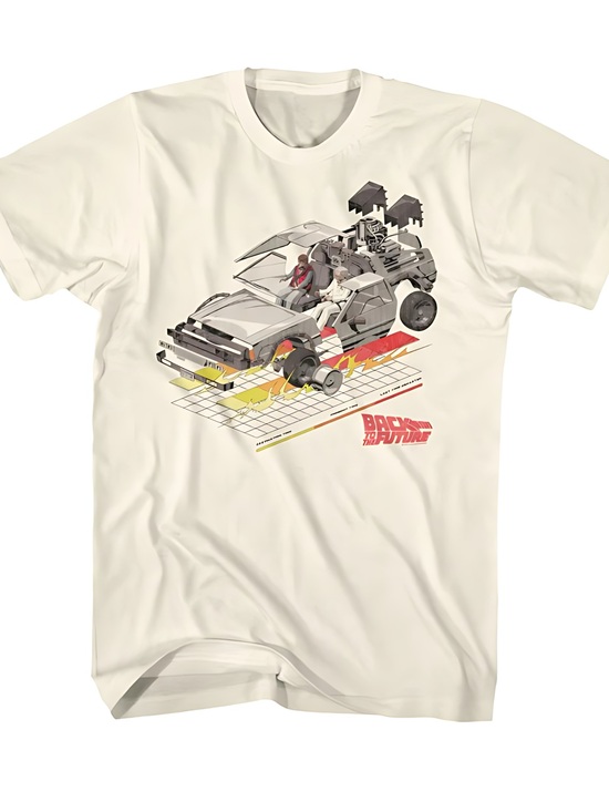 DeLorean Grid Back Future Time Travel Fan Gift Unisex T-Shirt